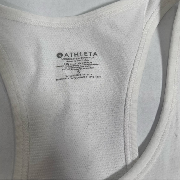 2 for$15 Athleta White Tank Top with Gathered Sides - Picture 3 of 10